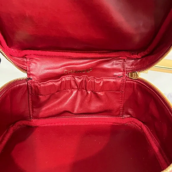 Chanel Red Leather Vanity Bag - Picture 3 of 3